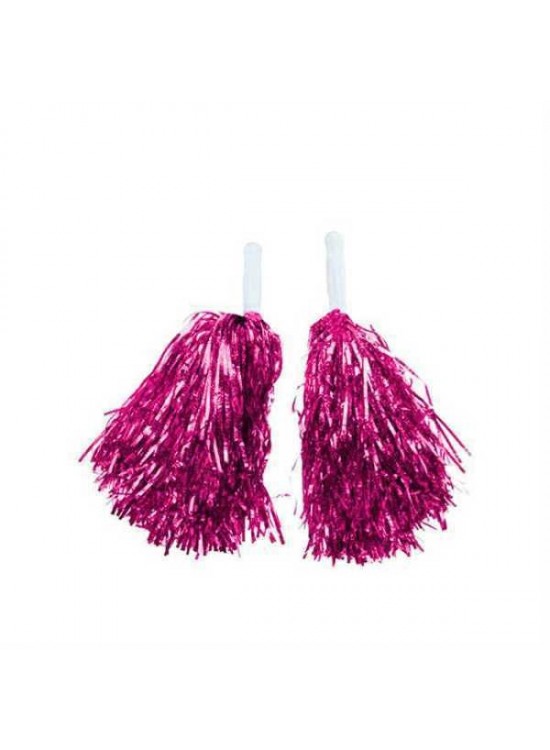 2 Li Gösteri Simli Ponpon Fuşya P3596