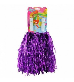 2 Li Gösteri Simli Ponpon Mor P3591