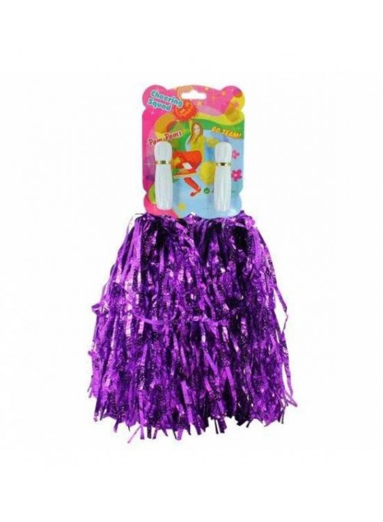 2 Li Gösteri Simli Ponpon Mor P3591