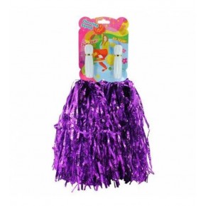 2 Li Gösteri Simli Ponpon Mor P3591