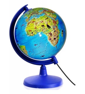 20 Cm Işıklı Yerküre Hayvanlı