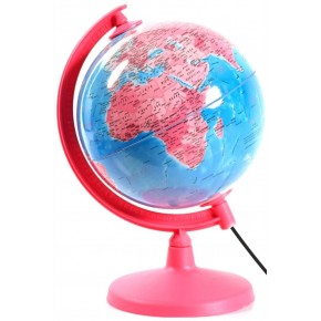 20 Cm Işıklı Yerküre Pembe