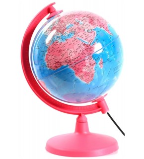 20 Cm Işıklı Yerküre Pembe