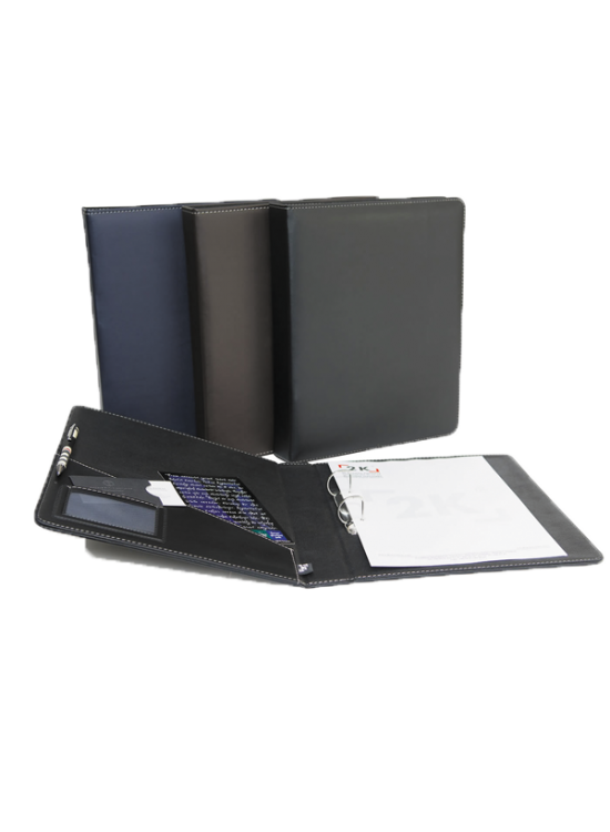 2K Sunum Klasörü 2 Halkalı Suni Deri 40 MM A5 Lacivert 534L