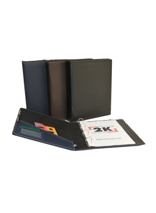 2K Sunum Klasörü 4 Halkalı Suni Deri 40 MM Kahverengi 533K