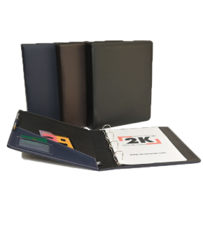 2K Sunum Klasörü 4 Halkalı Suni Deri 40 MM Siyah A5 A533S