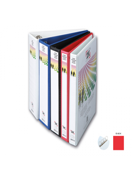 2K Sunum Klasörü Cepli 4 Halkalı 50 MM Kırmızı 05-4D-K