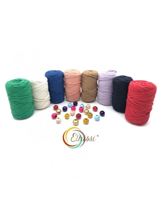 3 Burgu Pamuklu Makrome İpi