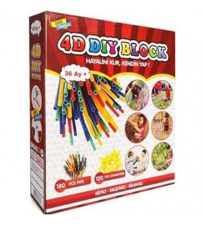 4D Dıyblock Bambu Renkli Çubuklar 300 Prç