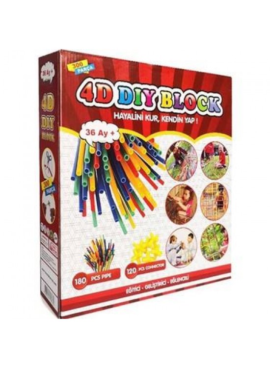 4D Dıyblock Bambu Renkli Çubuklar 300 Prç