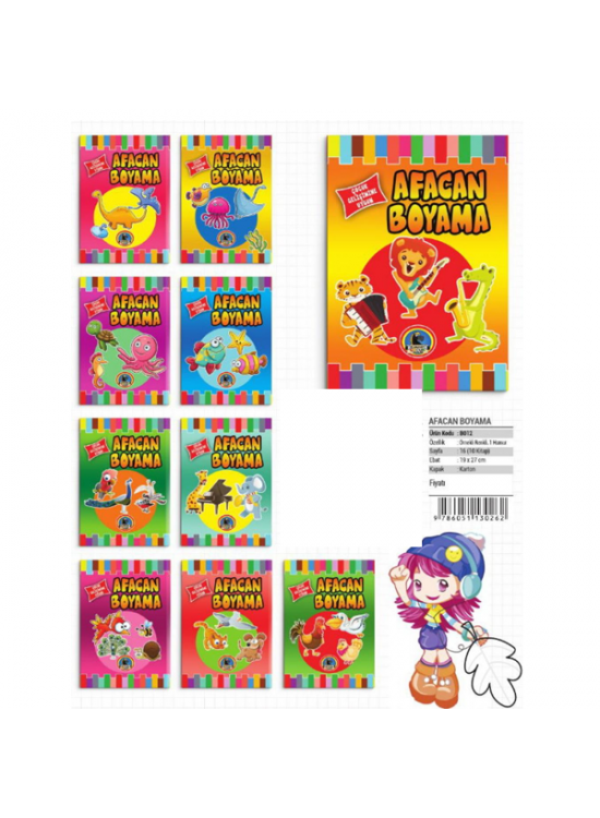 4E Boyama Kitabı Afacan Renkli Örnekli 16 Syf