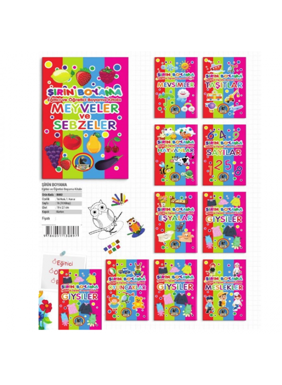 4E Boyama Kitabı Şirin Siyah Beyaz 16 Syf Karatay Yayınevi