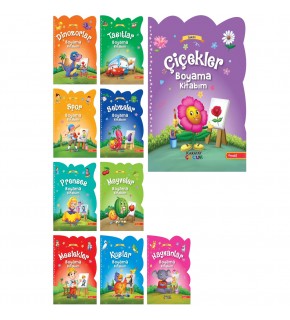 4E Büyük Şekilli Örnekli Kavramlar Boyama Serisi 10 Kitap