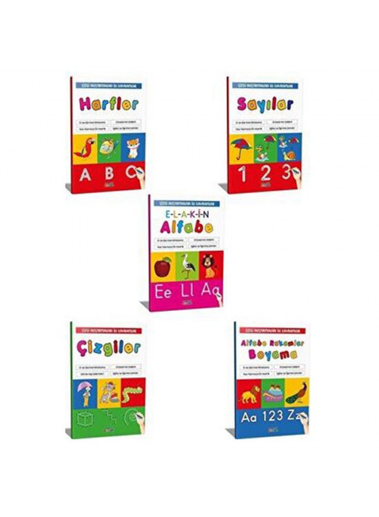 4E Çizgi Alıştırmaları İle Alfabe Kavram Seti 5 Li