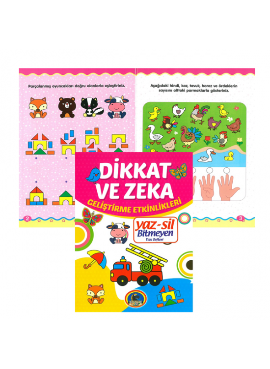 4E Defter Yaz-Sil Dikkat Ve Zeka Geliştirme Etkinlikleri Karatay Yayınevi