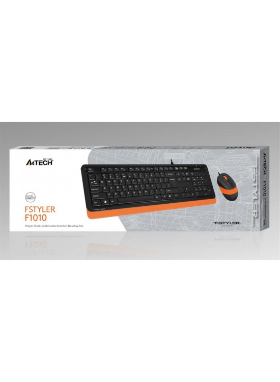 A4 Tech F1010 Q Usb Turuncu Fn-Mm Klv+Optik Mouse Set