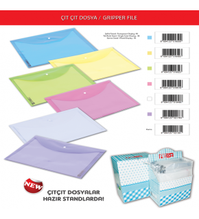 Abka Çıtçıtlı Dosya Sarı (1 Adet)