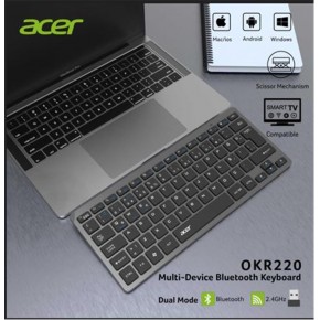 Acer OKR220 Siyah MultiDevice Dual Mode 2.4GHZ Bluetooth Klavye (Smart Tv)(Android)