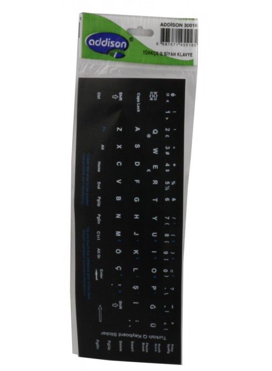 Addison 300161 Türkçe q Siyah Klavye Stıker