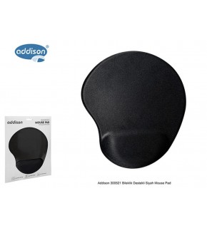 Addison 300521 Bileklik Destekli Siyah Mouse Pad