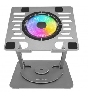 Addison AD-RC35 360 Derece Dönebilen Fanlı RGB Işıklı Metal Laptop Stand