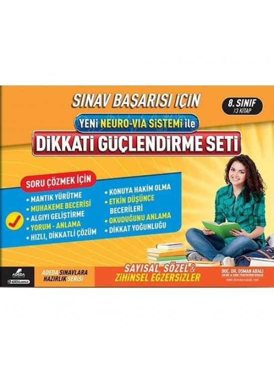Adeda Dikkat Düçlendirme Seti 3 Kitap 8. Sınıf