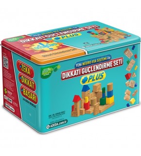 Adeda Dikkati Güçlendirme Seti 8 Yaş Plus(120 Ahşap Materyal + 3 Kitap Takım)