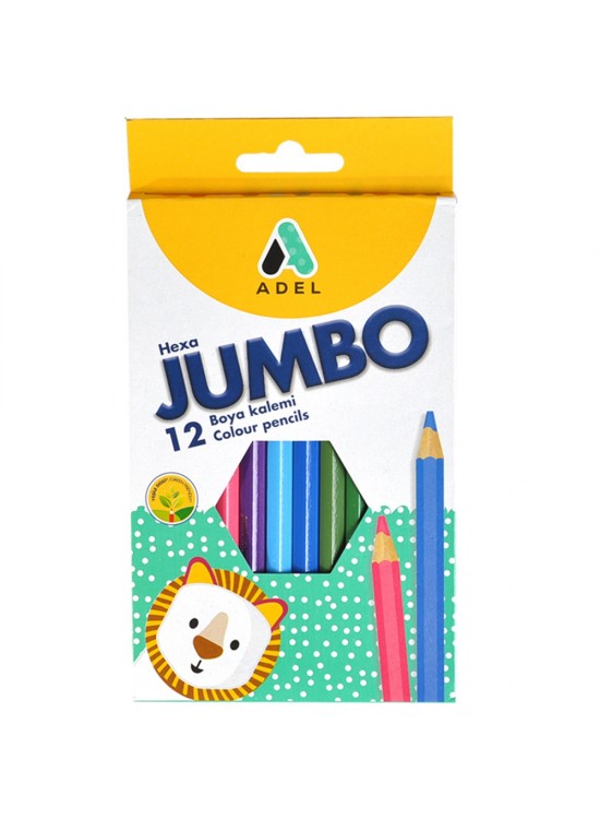 Adel Kuru Boya Jumbo Hexa Tam Boy 12 Renk 2119 510001