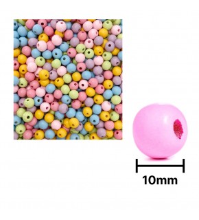 Ahşap Boncuk Pastel Renk 1Kg 10Mm Yuvarlak