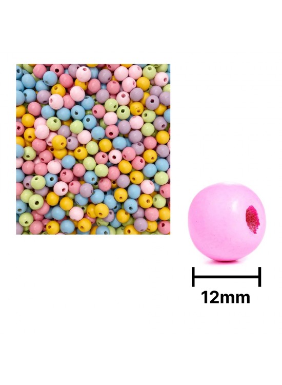Ahşap Boncuk Pastel Renkli Askılı 12Mm Yuvarlak Ahşap Boncuk Pastel Renkli Askılı 12Mm Yuvarlak