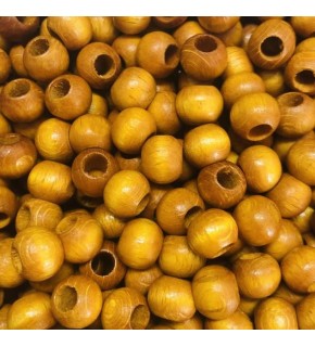 Ahşap Boncuk Renkli 1Kg 10Mm Yuvarlak Sarı
