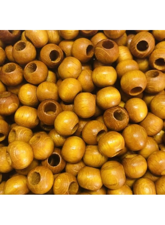 Ahşap Boncuk Renkli 1Kg 10Mm Yuvarlak Sarı
