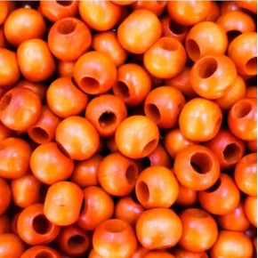 Ahşap Boncuk Renkli 1Kg 10Mm Yuvarlak Turuncu