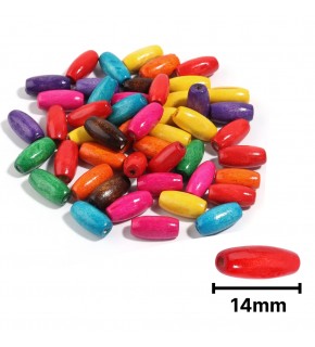 Ahşap Boncuk Renkli 1Kg 14Mm Silindirik 09239
