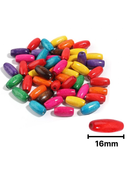 Ahşap Boncuk Renkli 1Kg 16Mm Oval B6517 Ahşap Boncuk Renkli 1Kg 16Mm Oval B6517