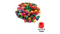 Ahşap Boncuk Renkli 1Kg 7Mm Kare B20476