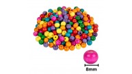 Ahşap Boncuk Renkli Kutu 8mm Yuvarlak B3503