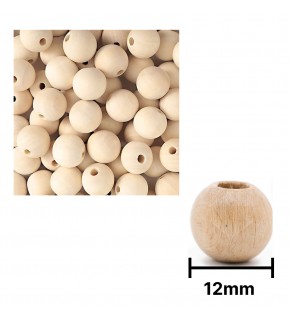 Ahşap Boncuk Sade 12Mm Yuvarlak Askılı B0591