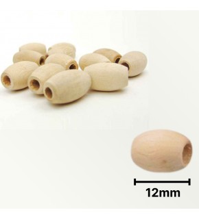 Ahşap Boncuk Sade 1Kg 12Mm Oval