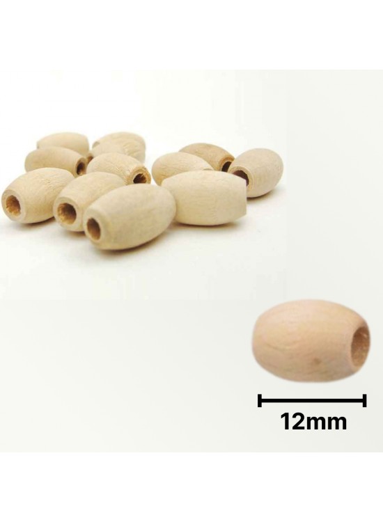 Ahşap Boncuk Sade 1Kg 12Mm Oval