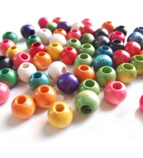 Ahşap Boncuk Sade 1Kg 17Mm Yuvarlak Vernikli