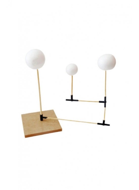 Ahşap Dünya Güneş Ay Sistemi S0537