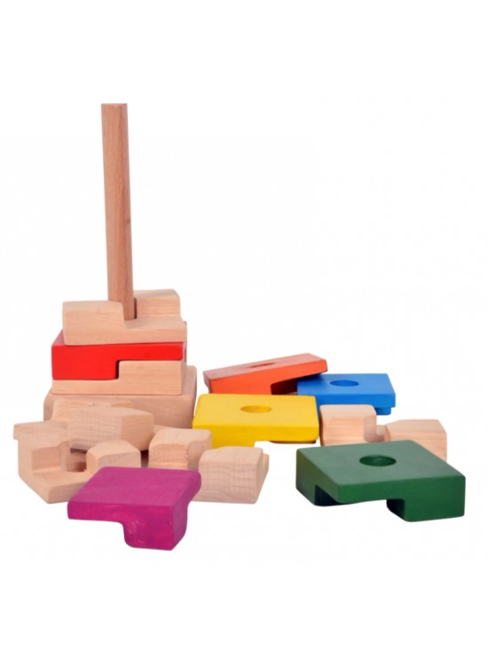 Ahşap Kilitli Kare Kule Dizme