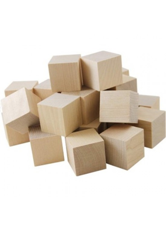 Ahşap Küpler 2X2cm Doğal Küp 24lü