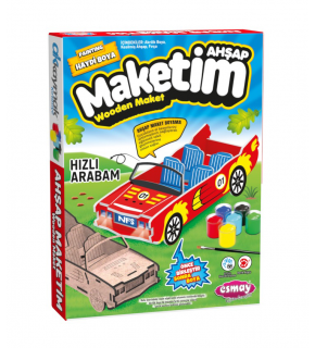 Ahşap Maket Boyama Hızlı Arabam 3068