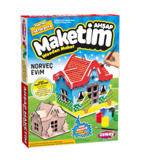 Ahşap Maket Boyama Norveç Evim 3063