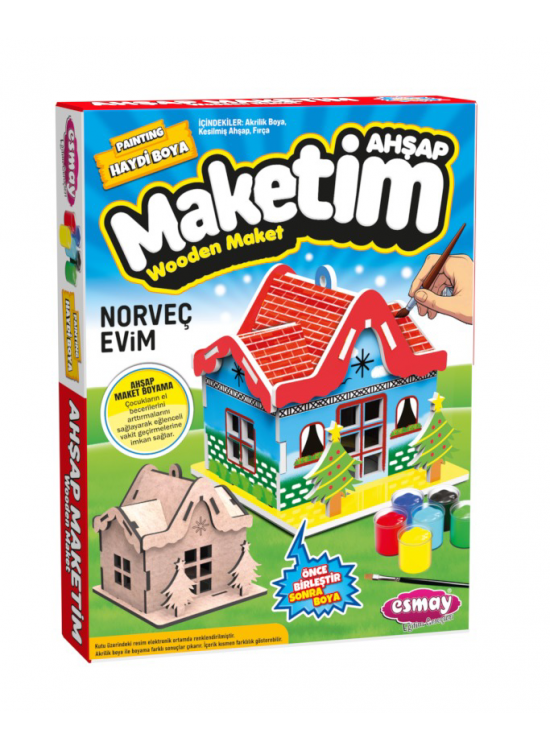 Ahşap Maket Boyama Norveç Evim 3063