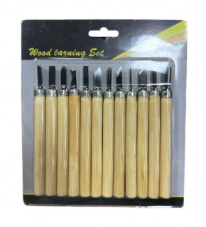 Ahşap Saplı Oyma Seti 12 Li