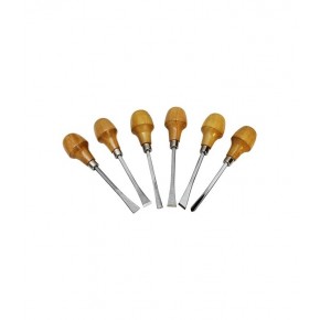 Ahşap Saplı Prof Oyma Seti 6 lı Kısa Saplı