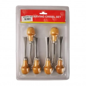 Ahşap Yuv. Saplı Prof. Oyma Seti 6 Lı